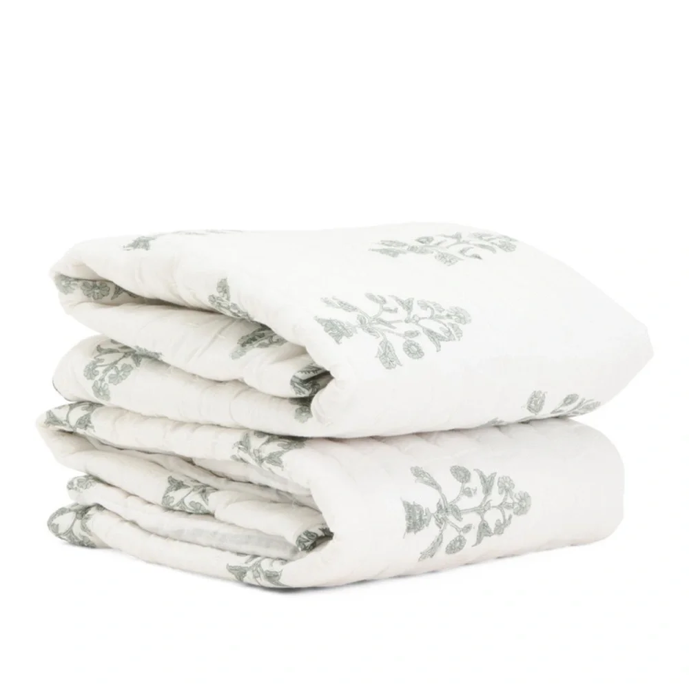 🎉LAST PIECE🎉 RACHEL‎ ZOE Block Print Stitch Quilt Set